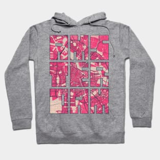 Amsterdam, Netherlands - Blossom City Map Typography - Blossom Hoodie